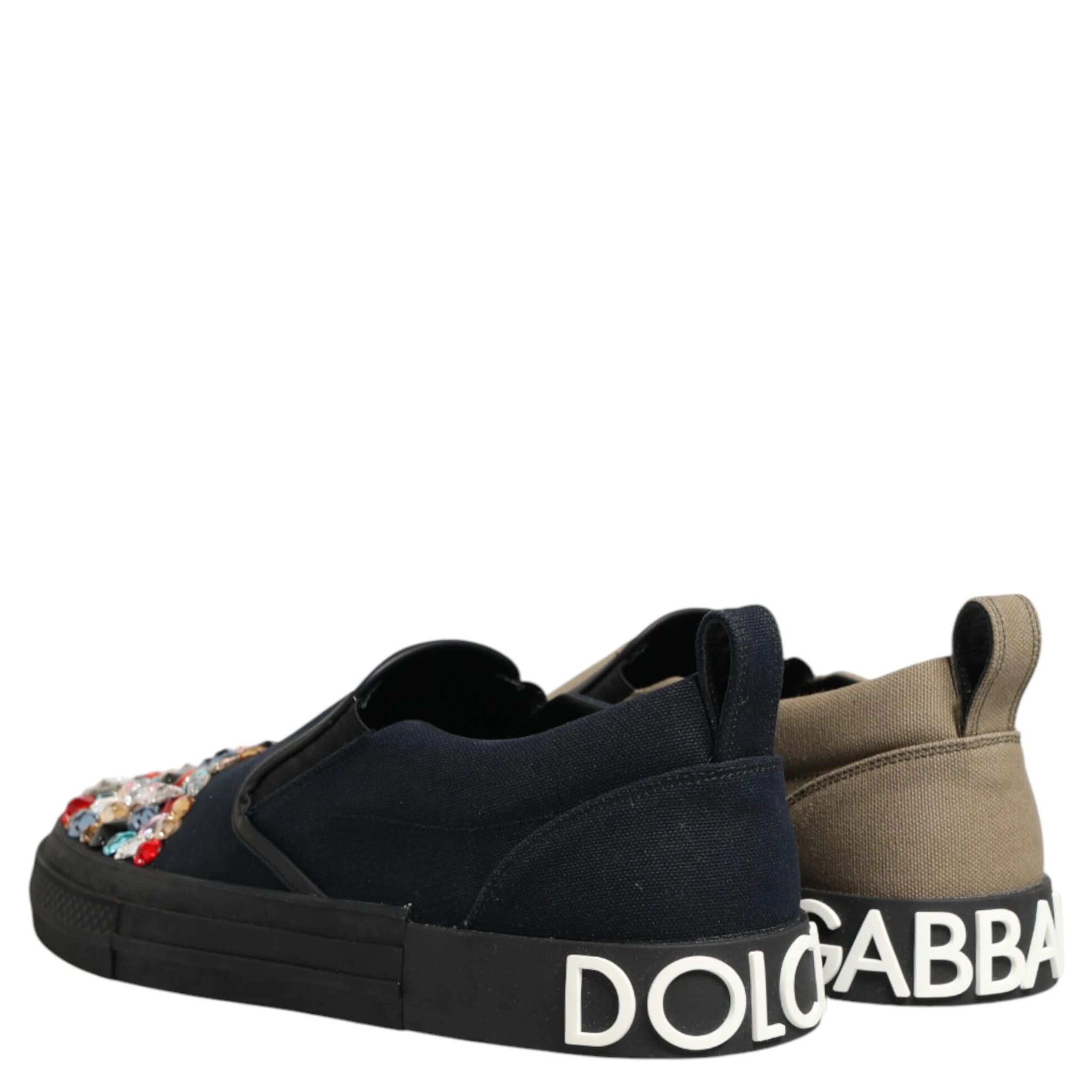 Blue Canvas Embellished Slip On Men Sneakers Shoes