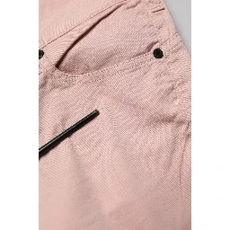 Light Pink Cotton Mid Waist Skinny Fit Denim Jeans