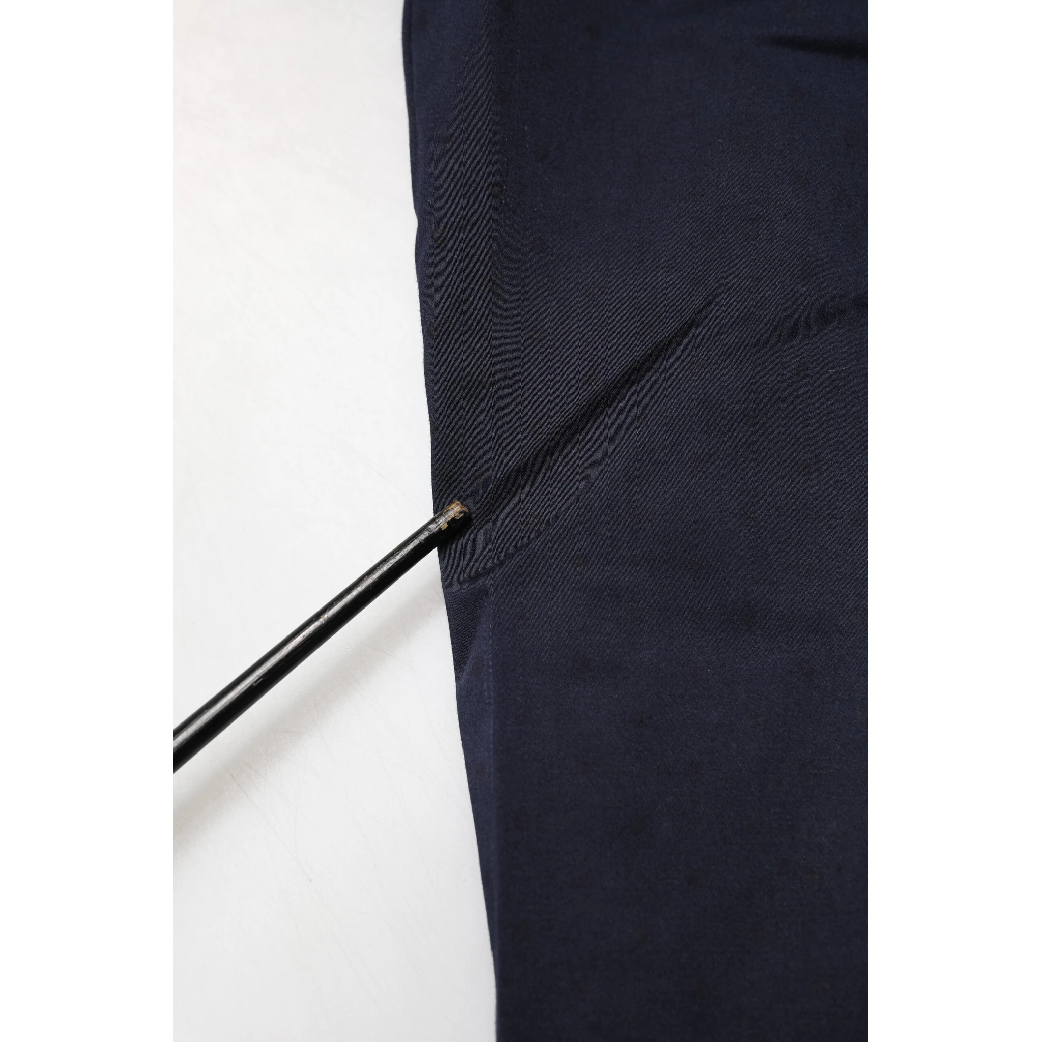Navy Blue Straight Chino Mid Waist Pants