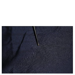 Navy Blue Straight Chino Mid Waist Pants