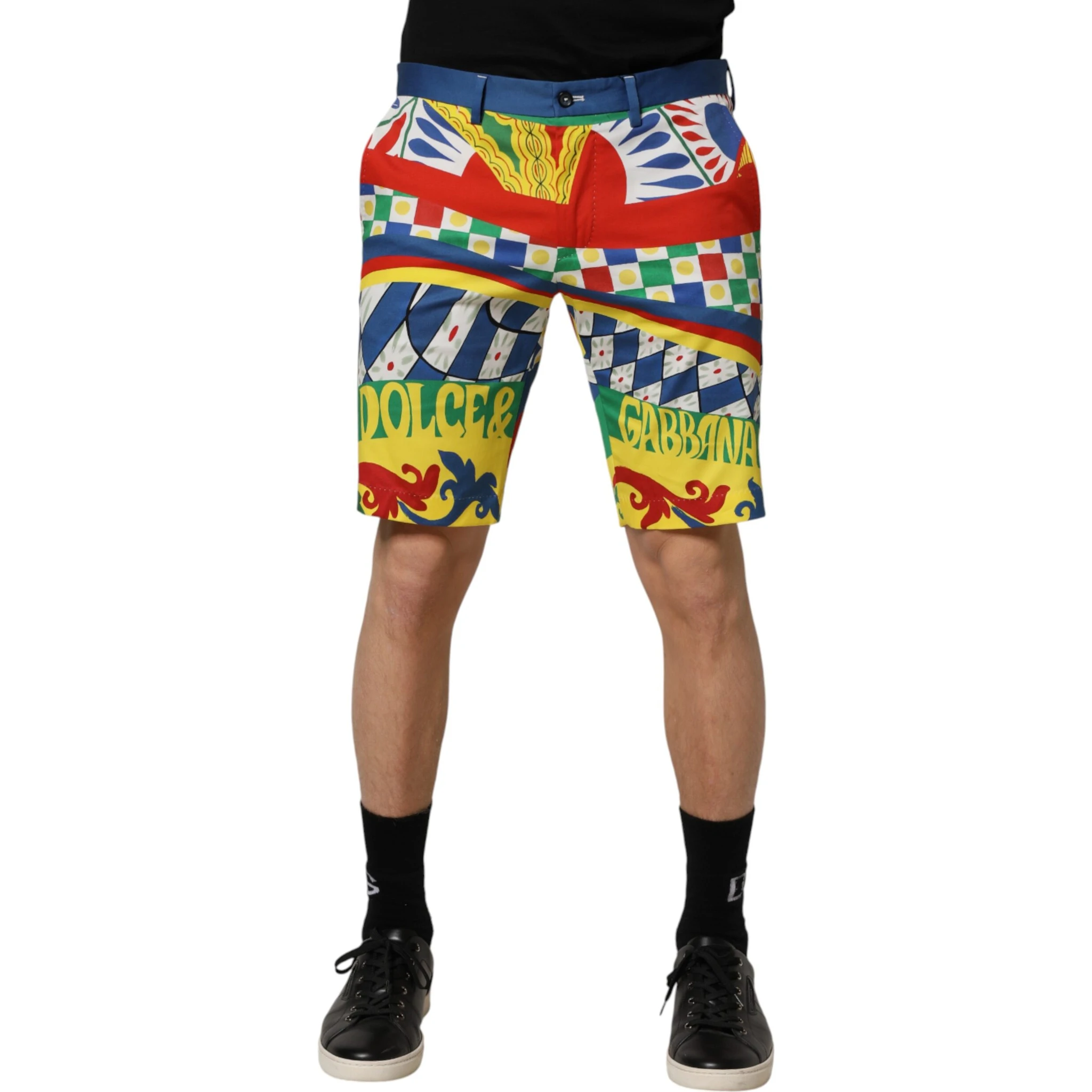 Multicolor Carretto Print Men Bermuda Shorts