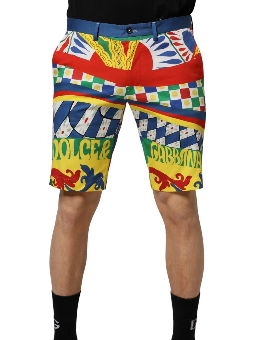Multicolor Carretto Print Men Bermuda Shorts