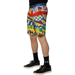 Multicolor Carretto Print Men Bermuda Shorts