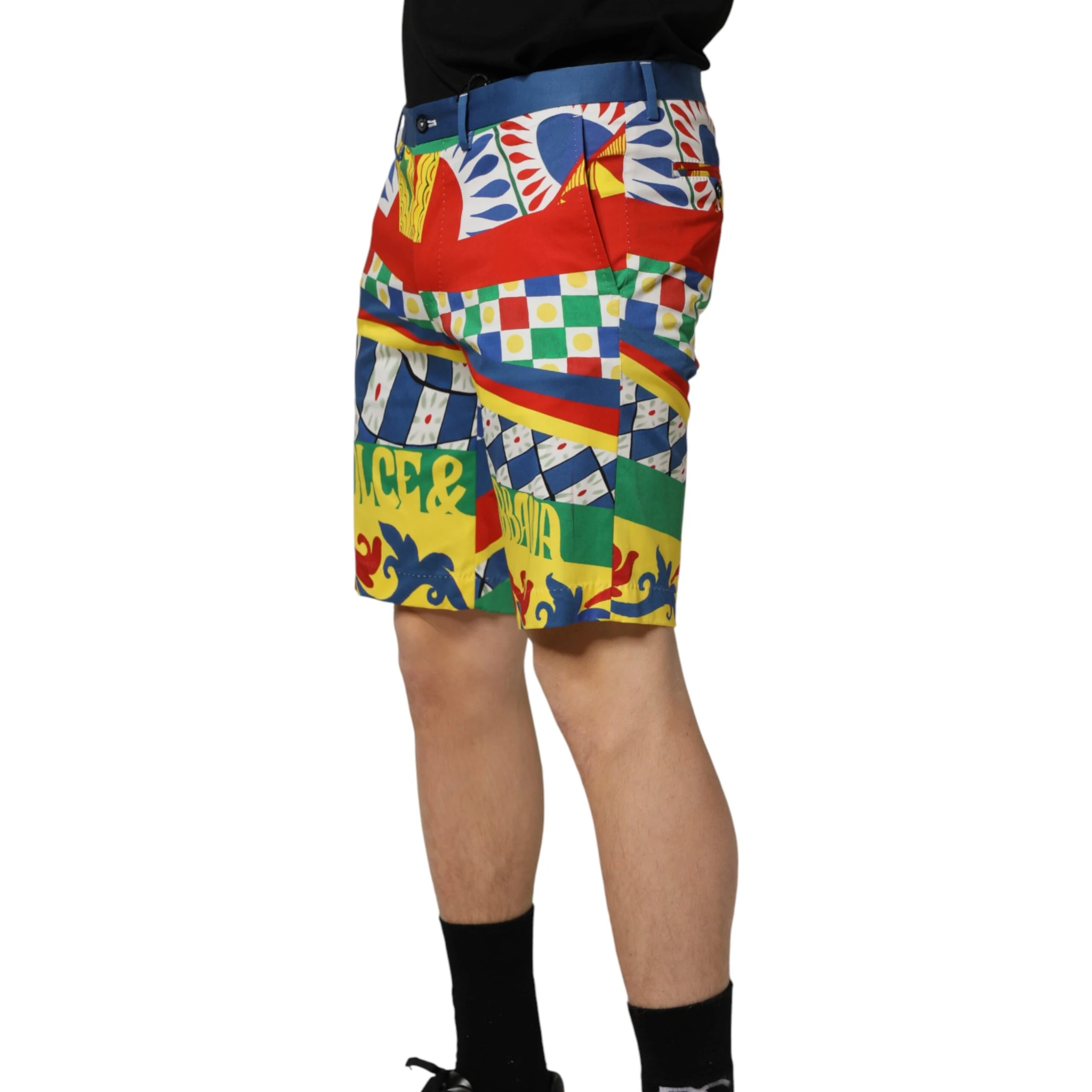 Multicolor Carretto Print Men Bermuda Shorts