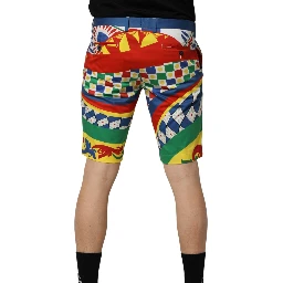 Multicolor Carretto Print Men Bermuda Shorts