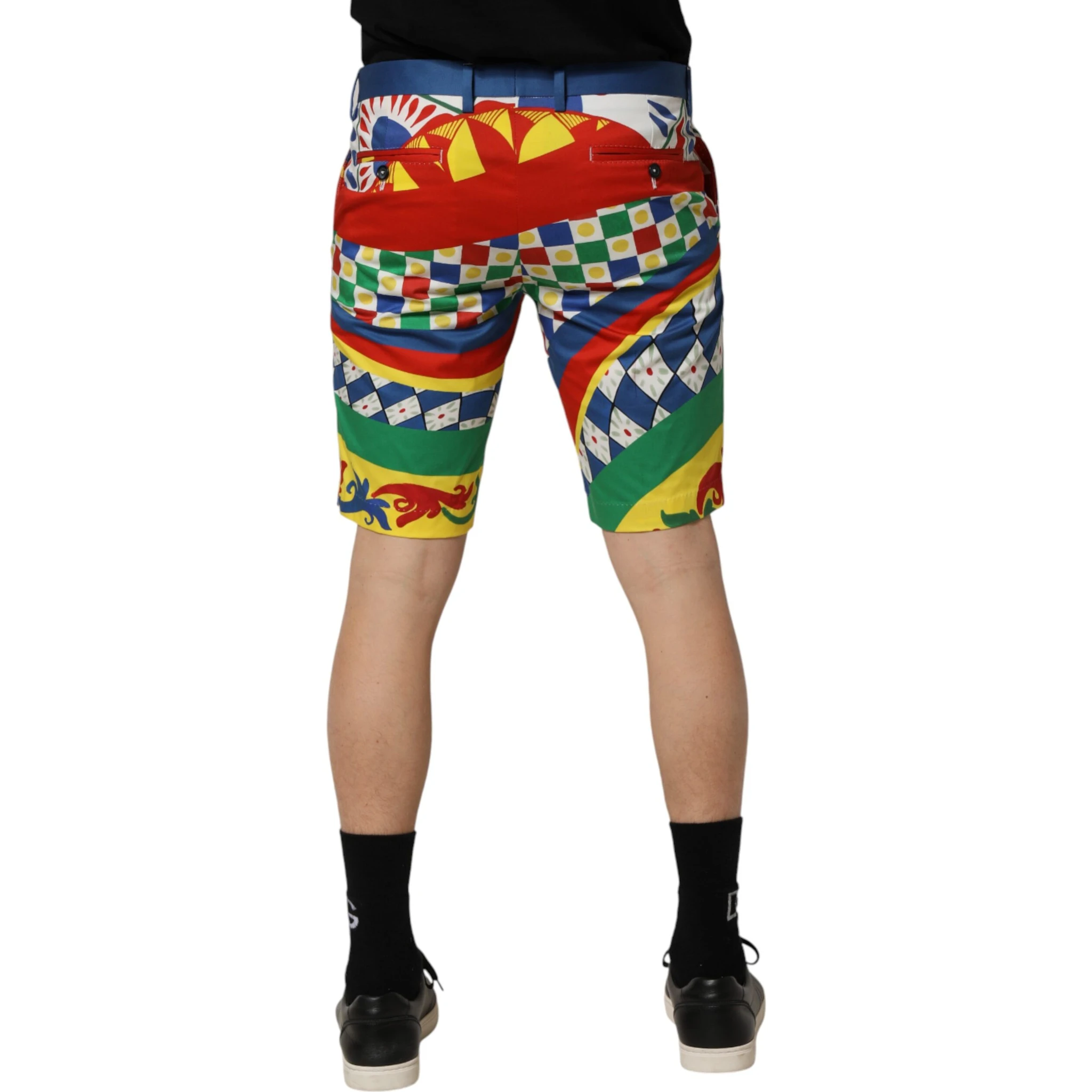 Multicolor Carretto Print Men Bermuda Shorts