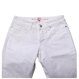 White Low Waist Bootcut Denim Jeans