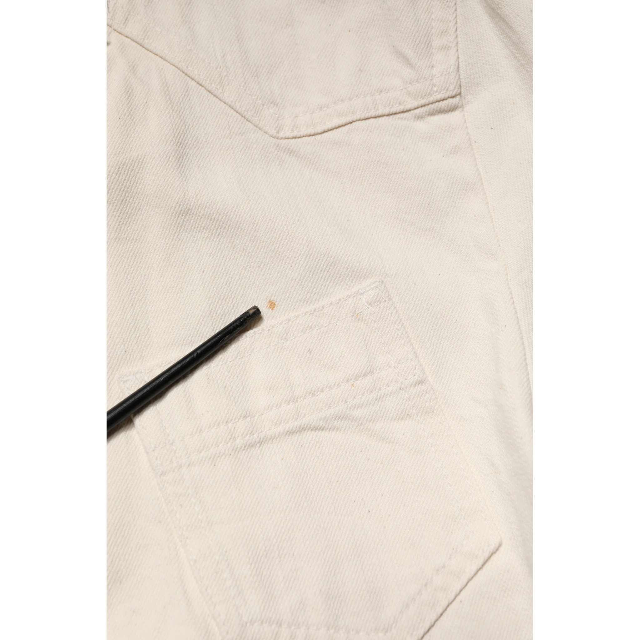 Off White Cotton Full Zip Denim Men Blouson Jacket