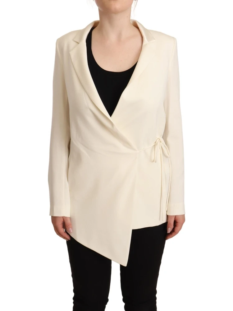 Wrap Off White Long Sleeves Viscose Blazer Jacket alternative