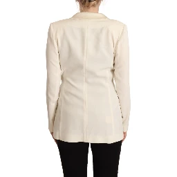 Wrap Off White Long Sleeves Viscose Blazer Jacket