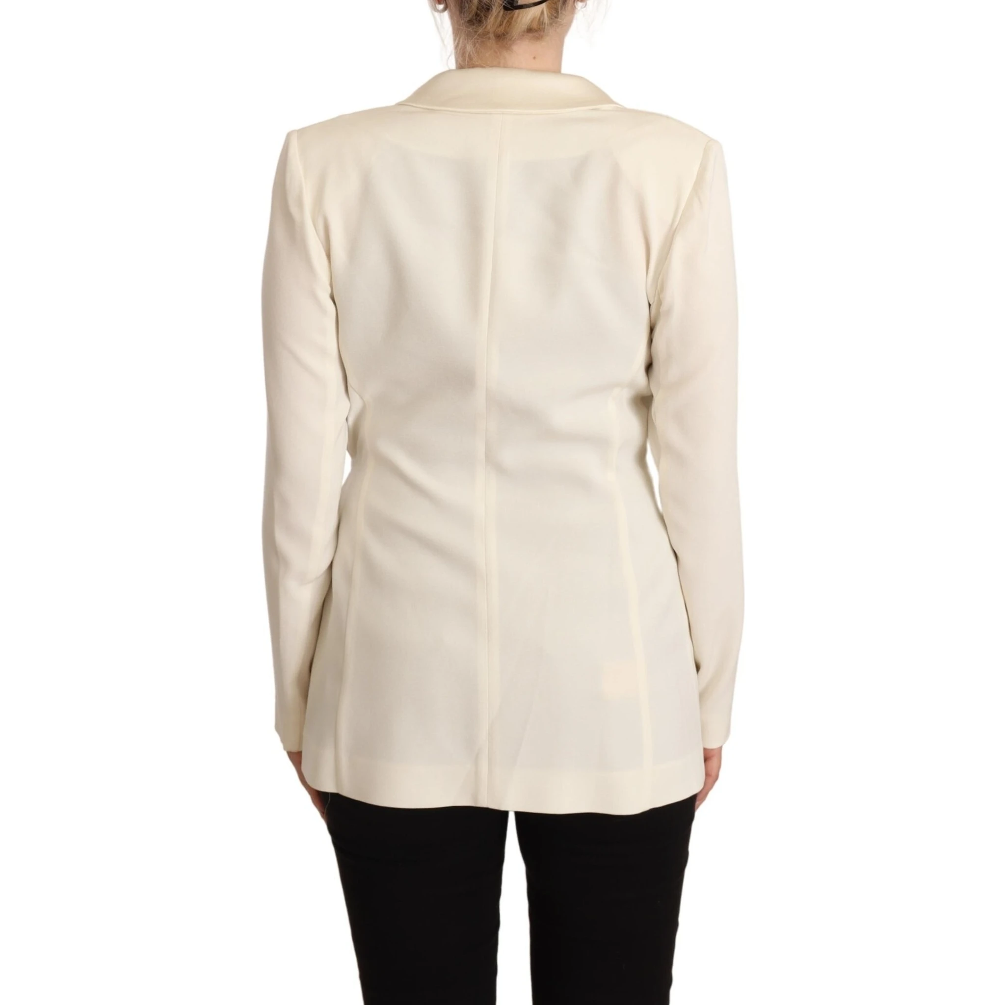 Wrap Off White Long Sleeves Viscose Blazer Jacket