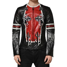 Multicolor Guns n' Roses Full Zip Men Biker Jacket