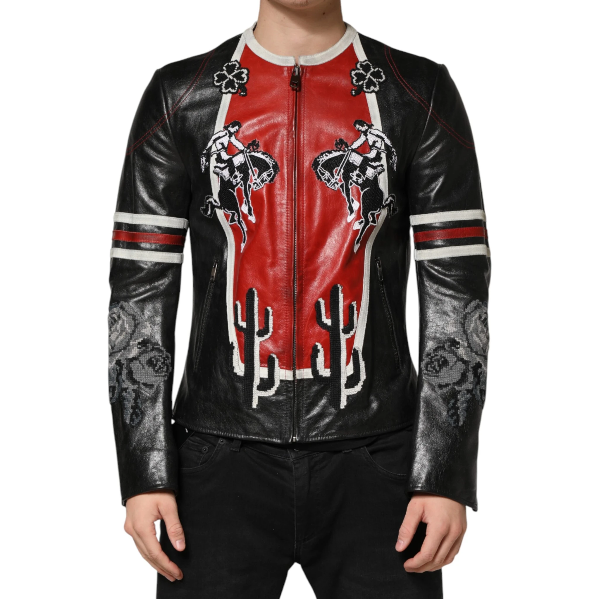 Multicolor Guns n' Roses Full Zip Men Biker Jacket