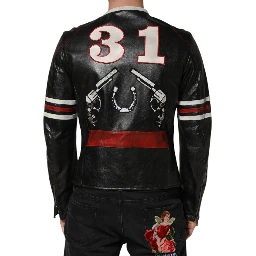 Multicolor Guns n' Roses Full Zip Men Biker Jacket