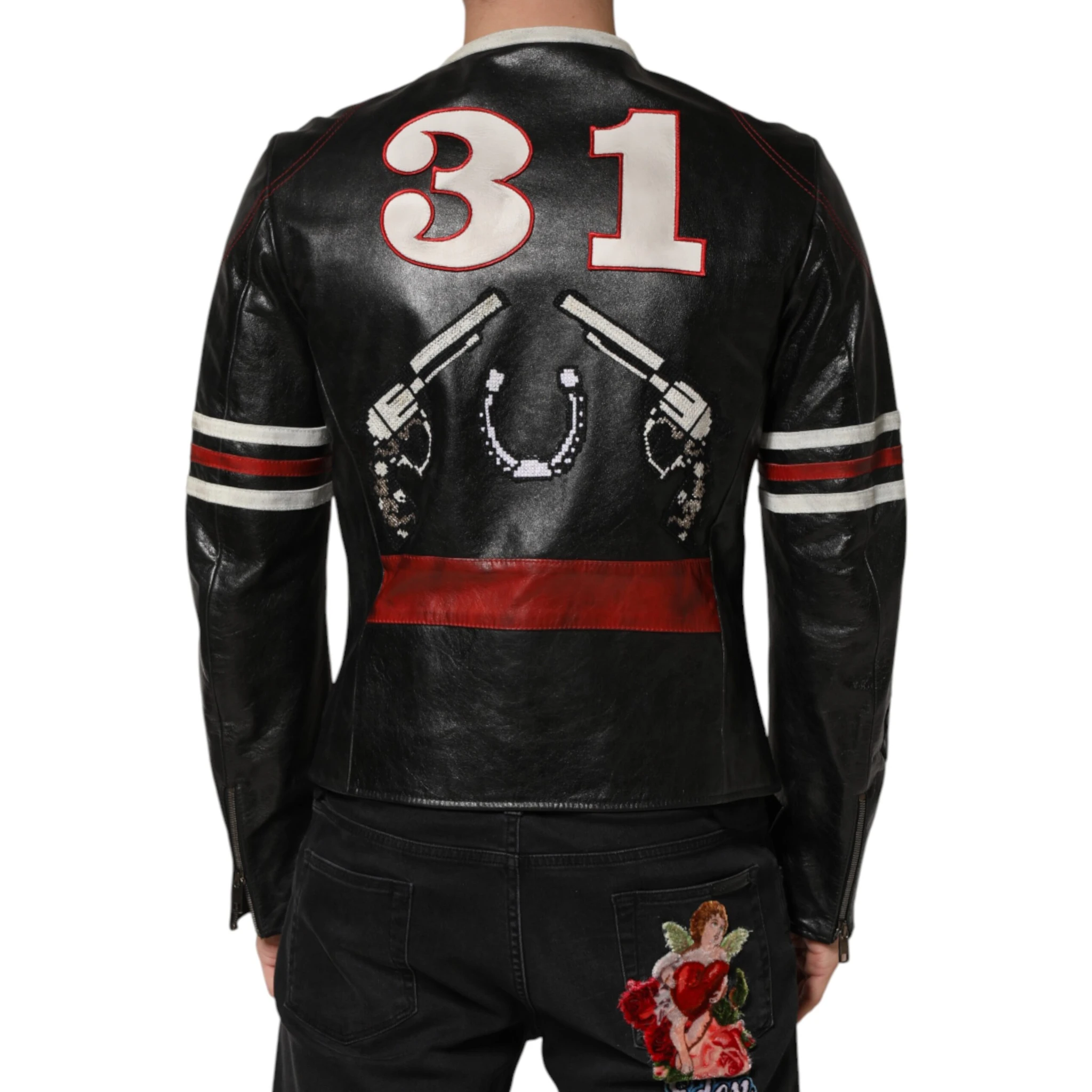 Multicolor Guns n' Roses Full Zip Men Biker Jacket