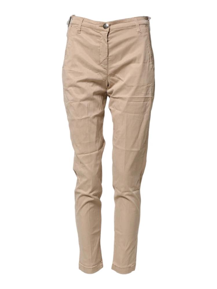 Beige Lyocell Skinny High Waist Chino Casual Pants alternative