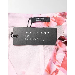 Pink Floral Flared High Waist Trouser Pants