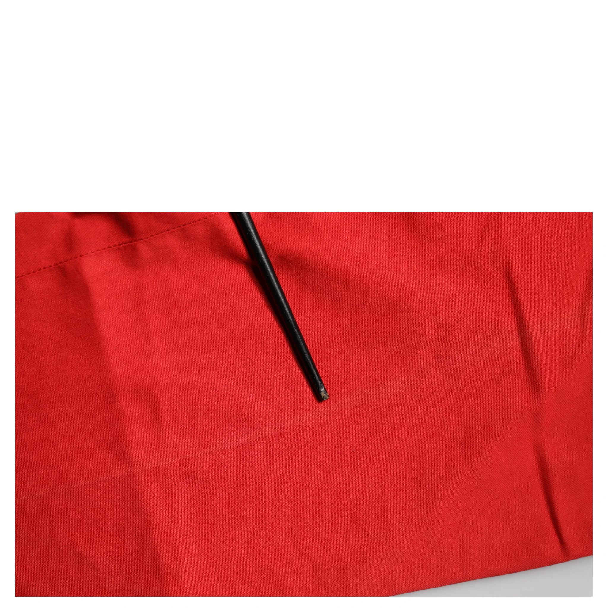 Red Flared Mid Waist Chino Casual Trouser Pants