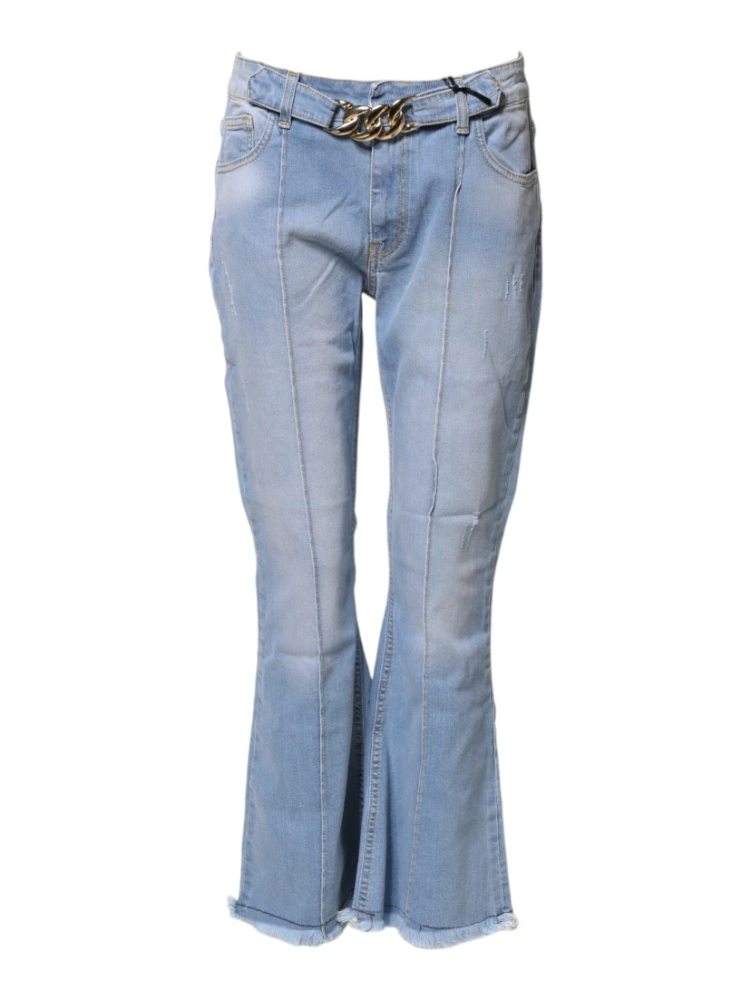 Light Blue Washed High Waist Bootcut Denim Jeans