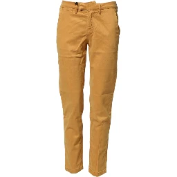 Beige Tapered Mid Waist Chino Casual Trouser Pants