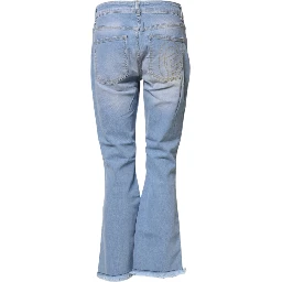 Light Blue Washed High Waist Bootcut Denim Jeans