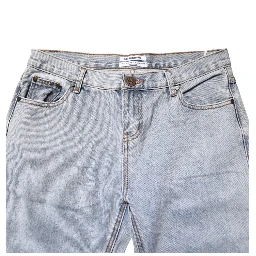 Light Blue Tattered Mid Waist Straight Denim Jeans