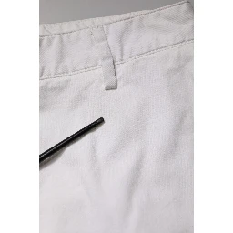 White Mid Waist Skinny Chino Cotton Trouser Pants