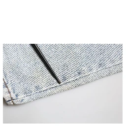 Light Blue Tattered Mid Waist Straight Denim Jeans