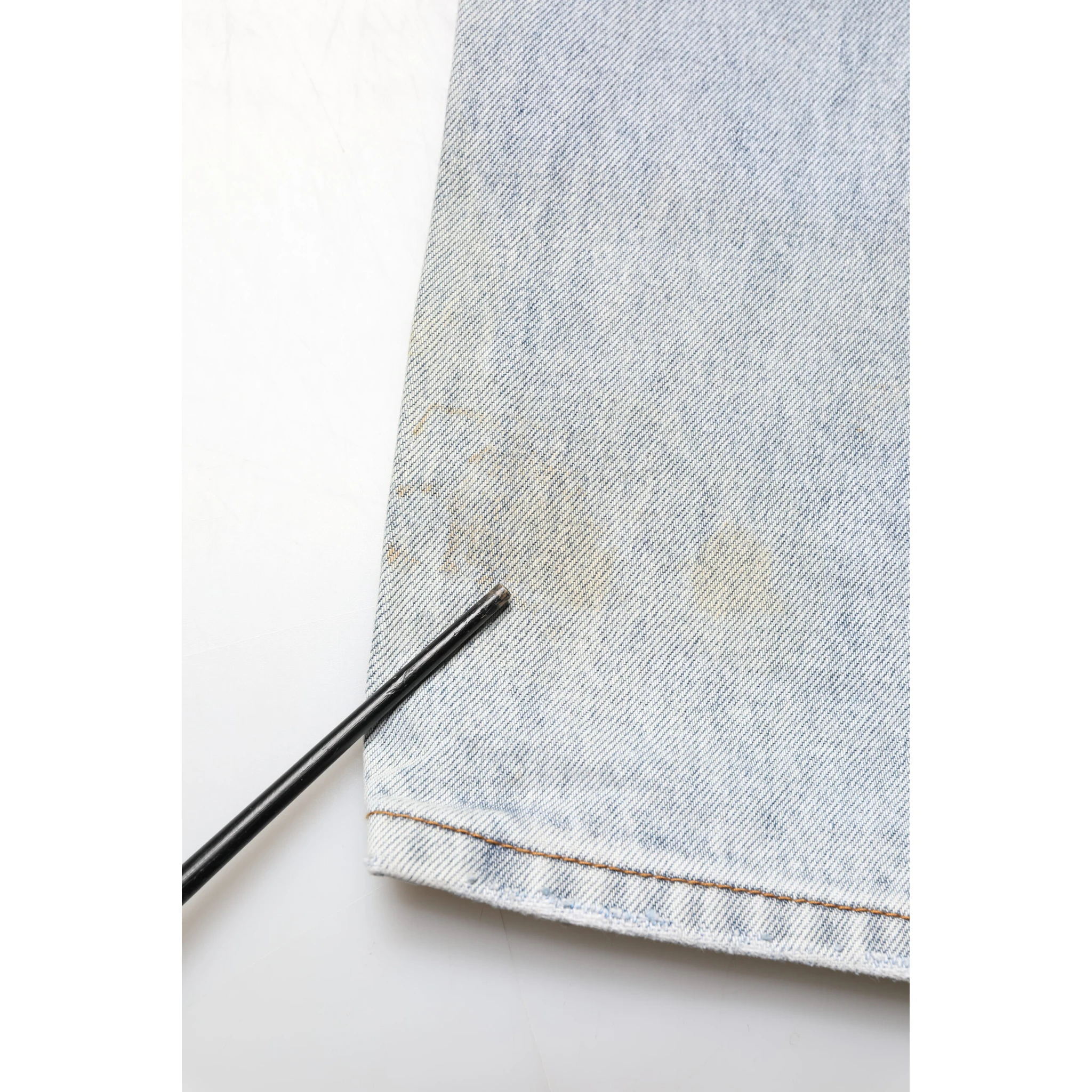 Light Blue Tattered Mid Waist Straight Denim Jeans