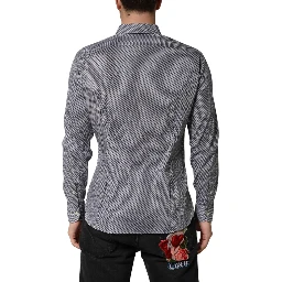Gray Patterned Long Sleeves Dress Shirt