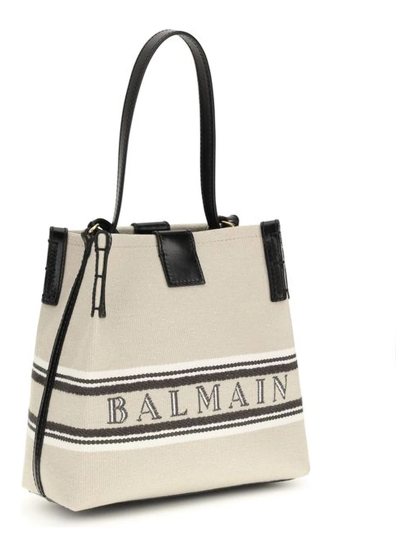 Beige Cotton Shoulder Bag