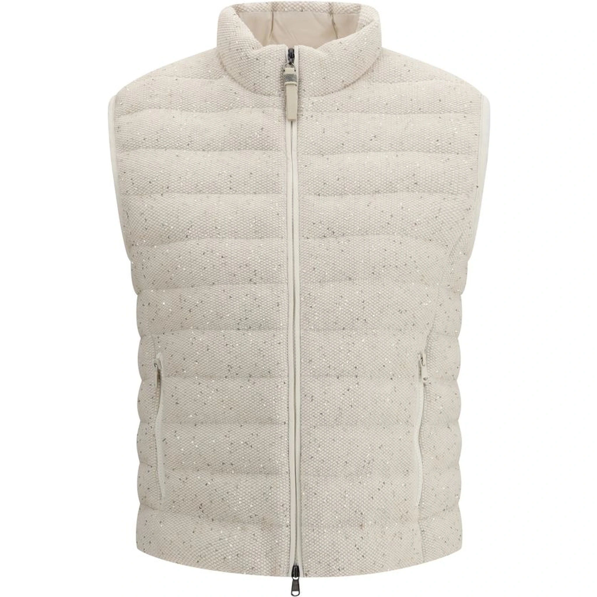 Beige Goose Down Sleveless Jacket