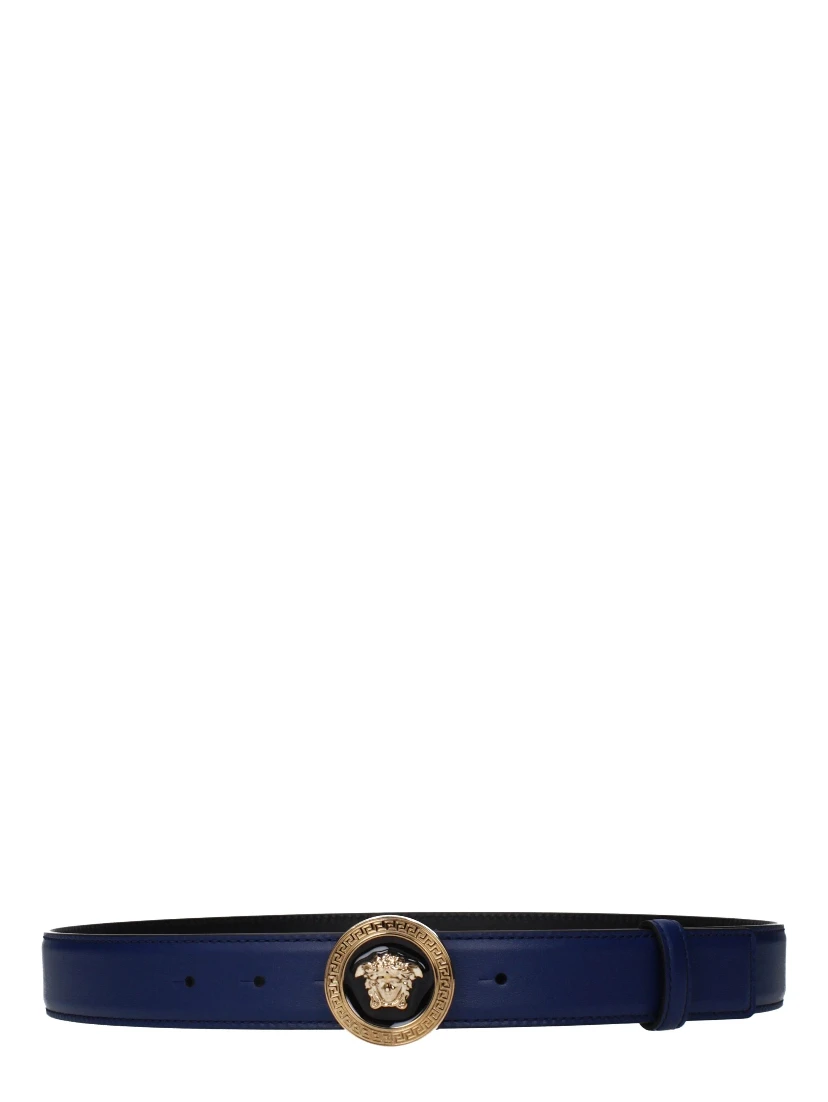 Blue Leather Regular Belt