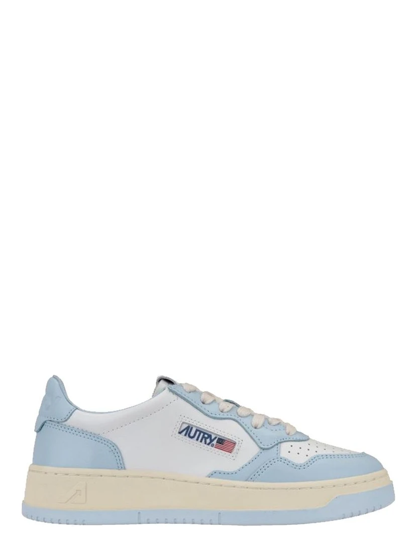Blue Leather Sneakers