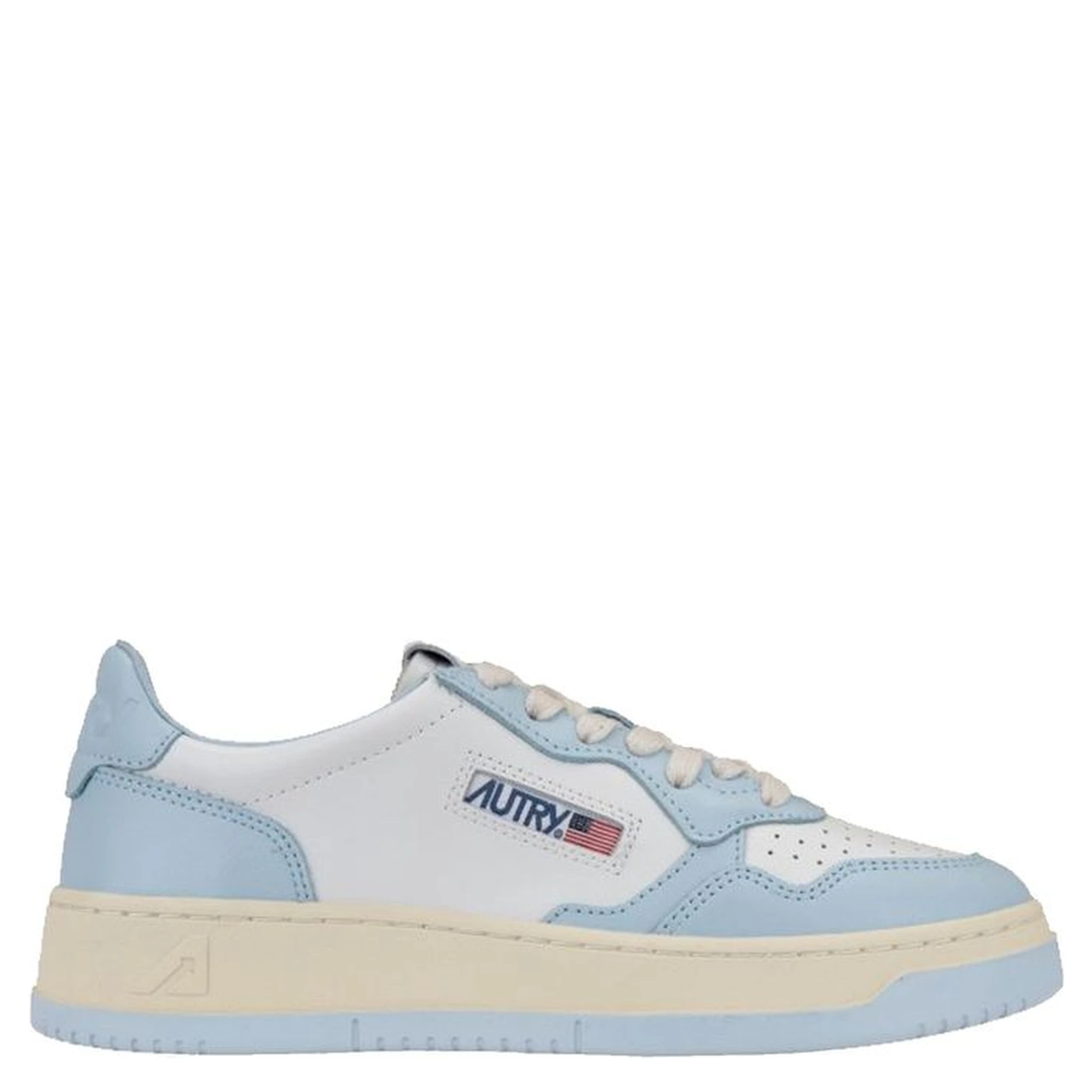 Blue Leather Sneakers