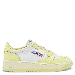 White Leather Low Top Sneakers