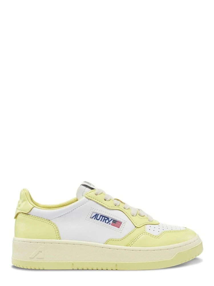 White Leather Low Top Sneakers