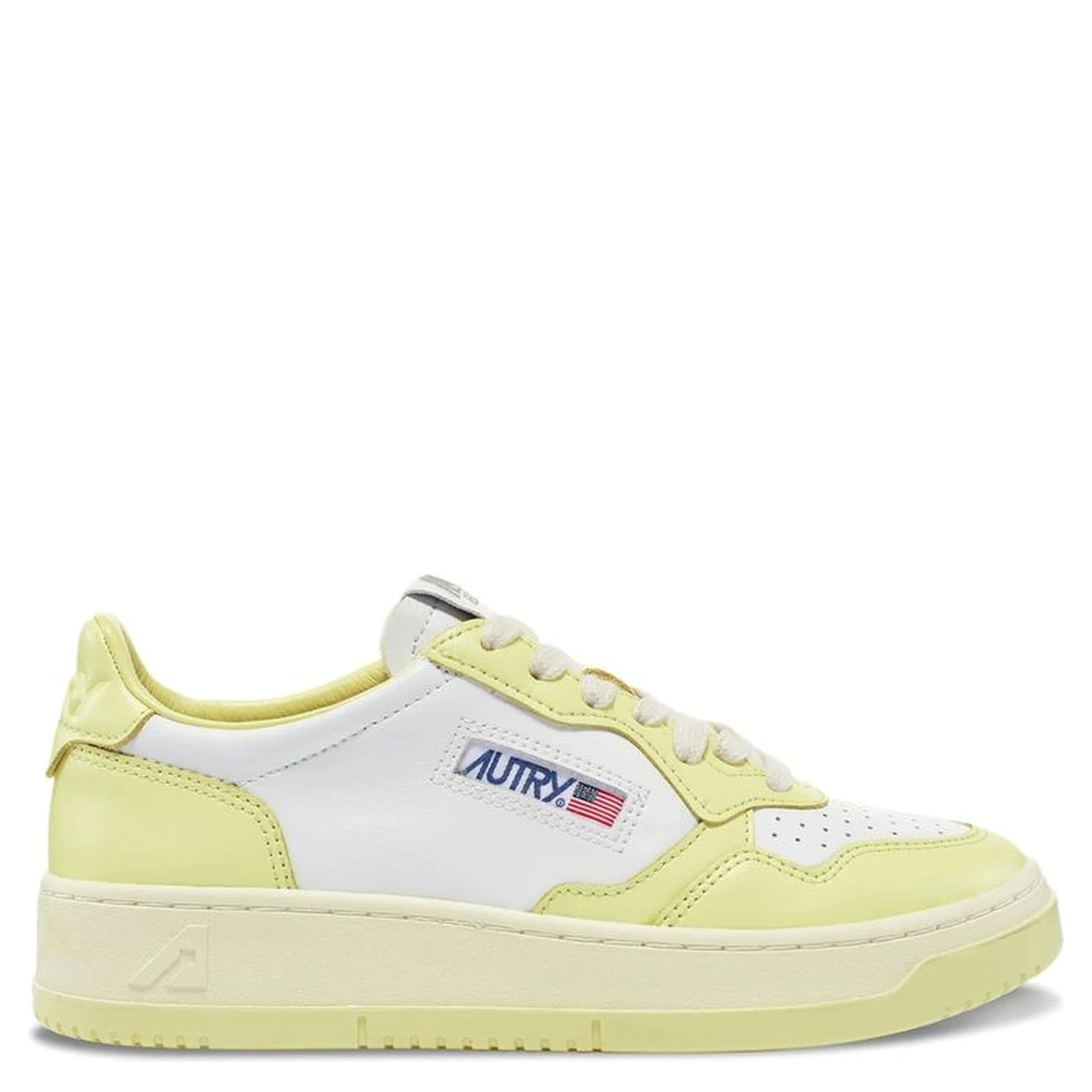 White Leather Low Top Sneakers