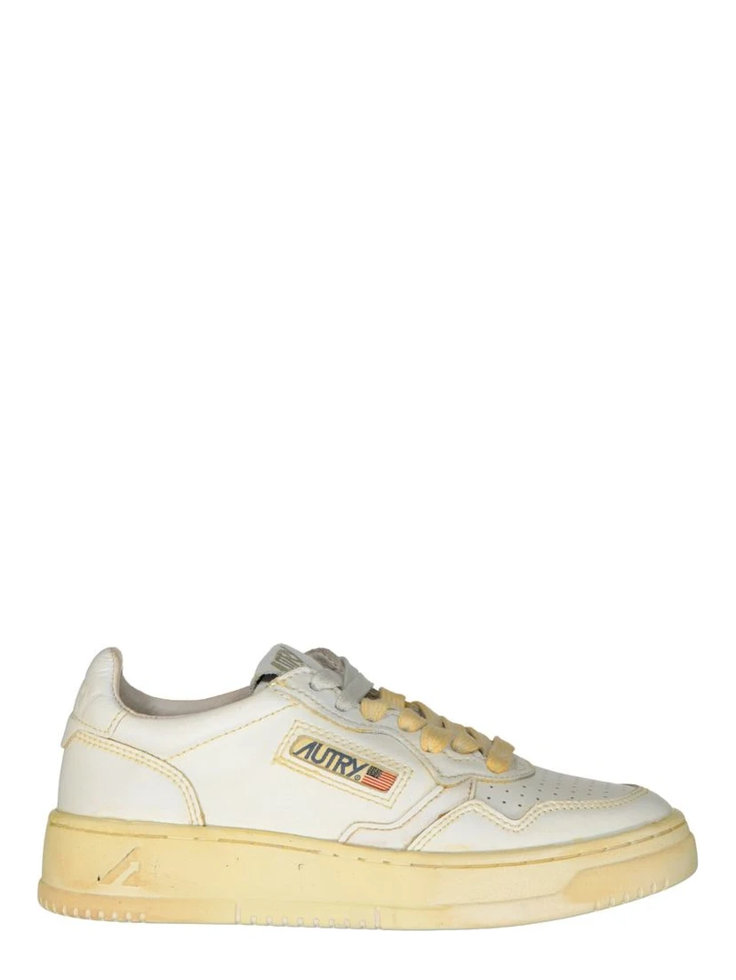 White Leather Athletic Sneakers
