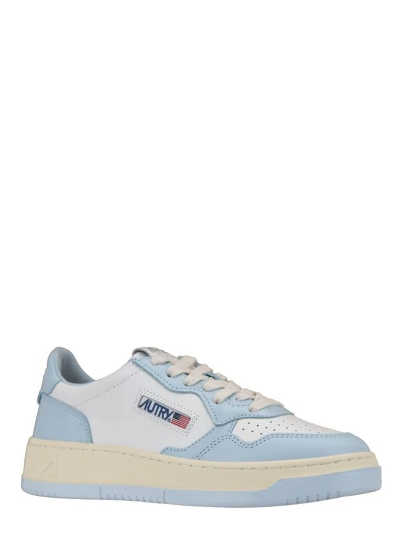 Blue Leather Sneakers