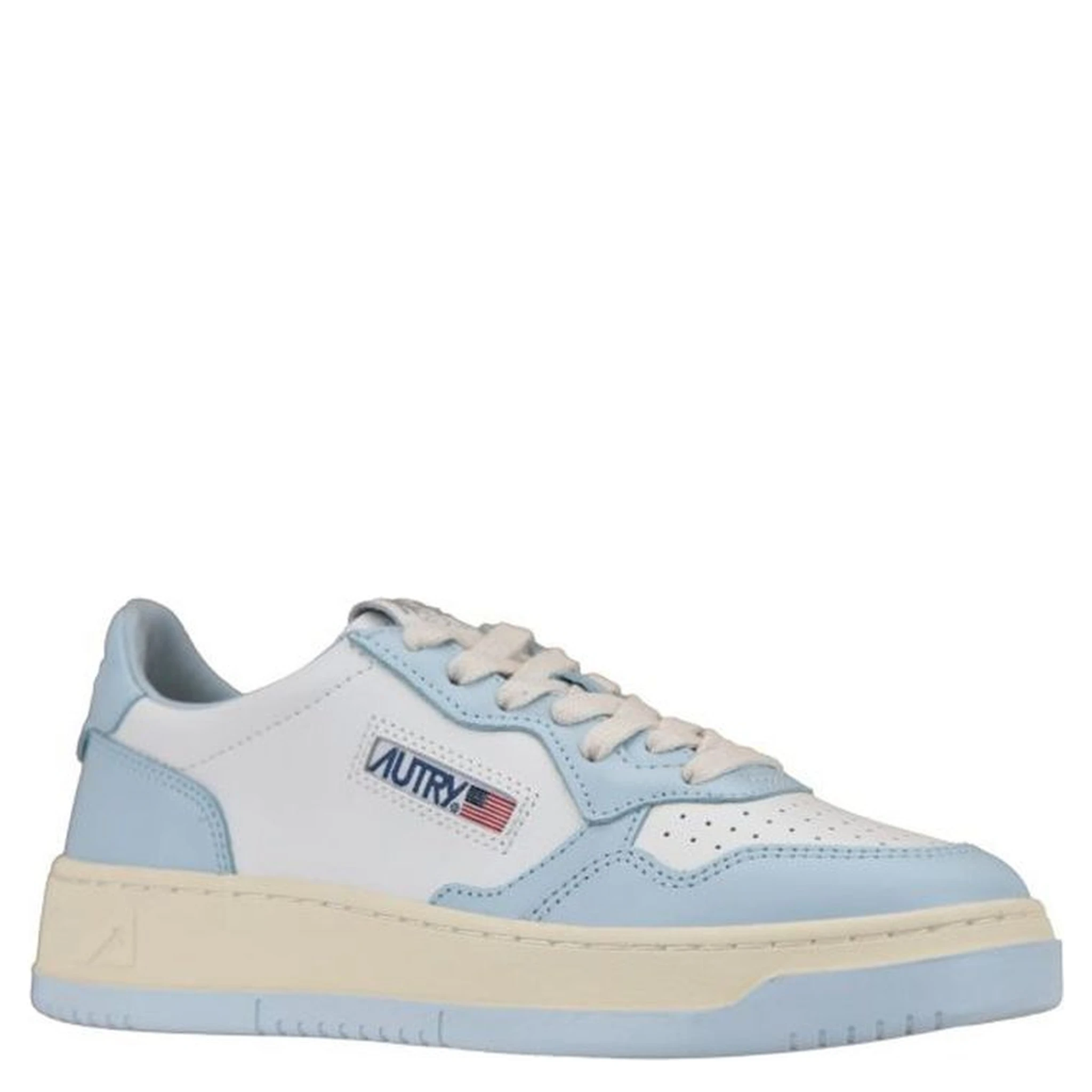 Blue Leather Sneakers