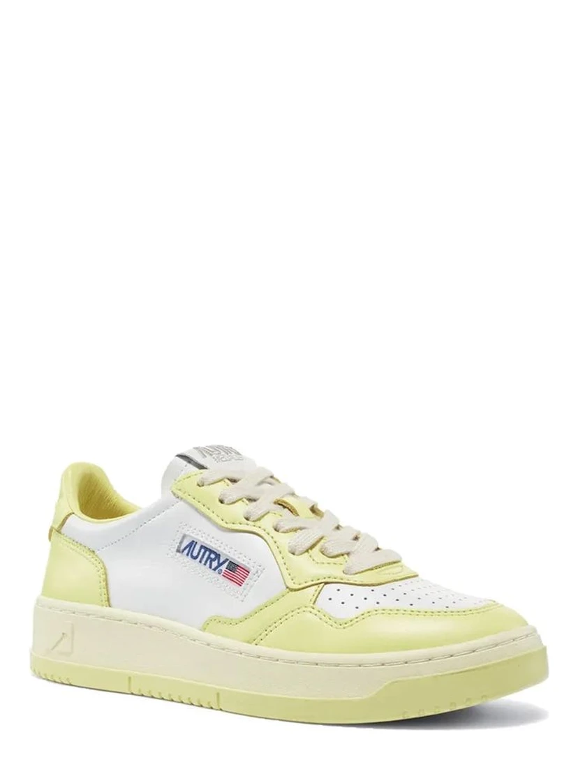 White Leather Low Top Sneakers