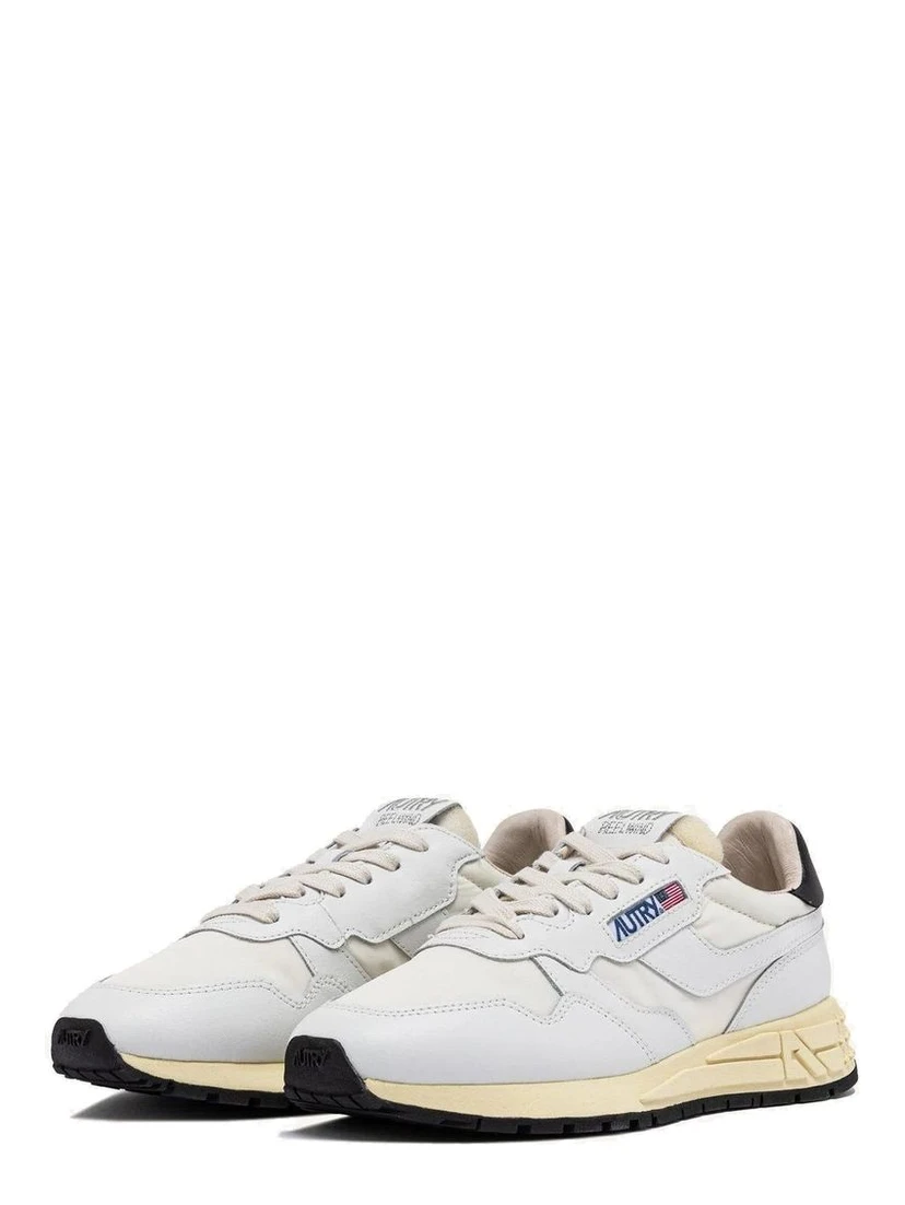 White Fabric Low Top Sneakers