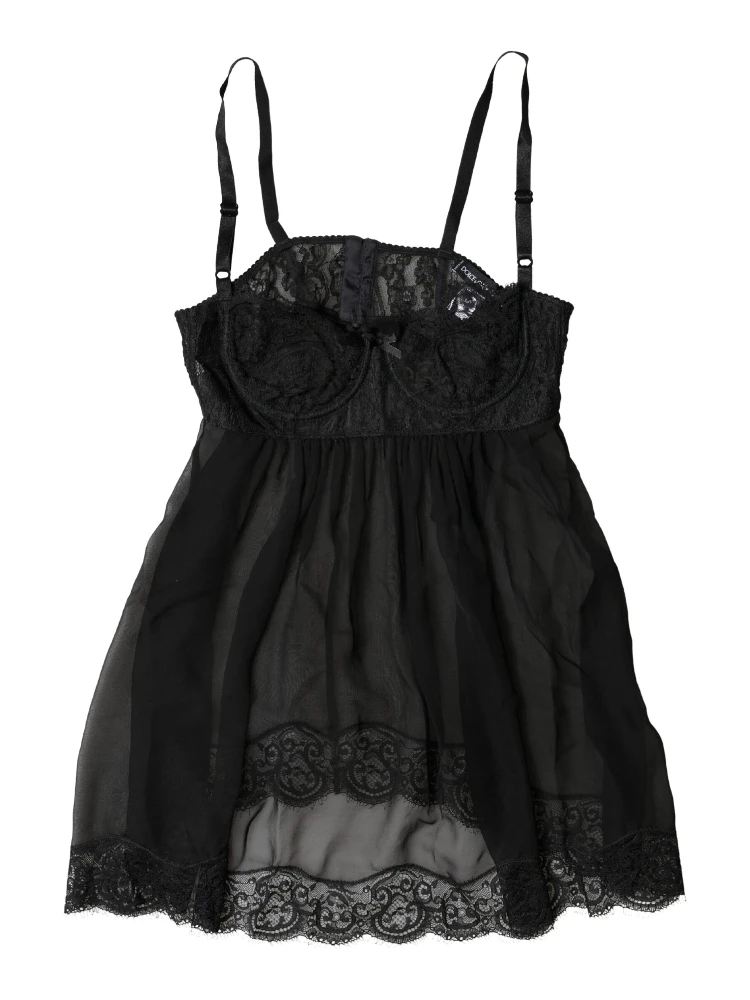 Black Silk Floral Lace Lingerie Top Underwear alternative