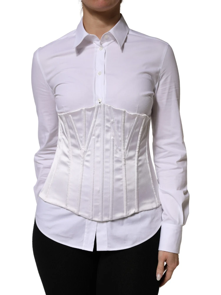 White Polyamide Waist Cincher Bustier Corset Top alternative