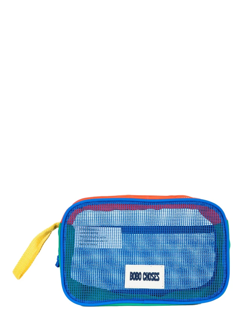 "COLOR BLOCK MESH" CLUTCH BAG