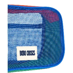 "COLOR BLOCK MESH" CLUTCH BAG