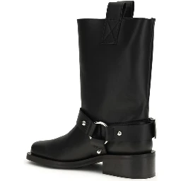 Black Calf Leather Bos Taurus Lace-Up Boots