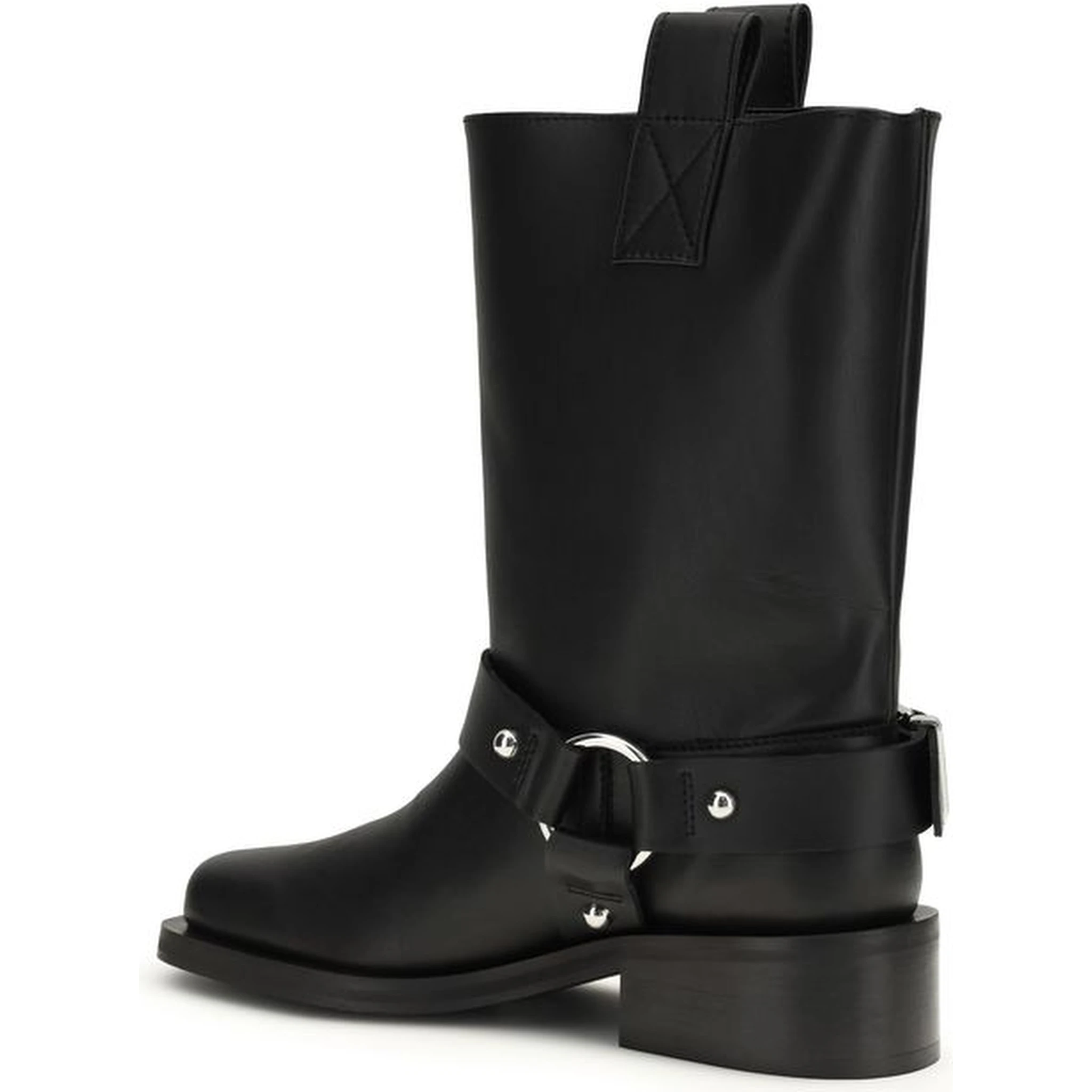 Black Calf Leather Bos Taurus Lace-Up Boots