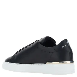 Black Leather Low Top Sneakers